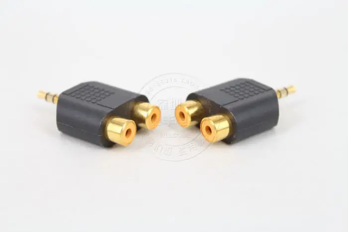 Позолоченный 3,5 революционный Двойной rca usb один разделен на два 3. 5 мм об/мин двойной RCA головкой 2RCA мама аудио адаптер