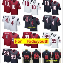 Youth Houston JJ Watt Deshaun Watson DeAndre Hopkins Молодежные детские игровые цветные спортивные футболки