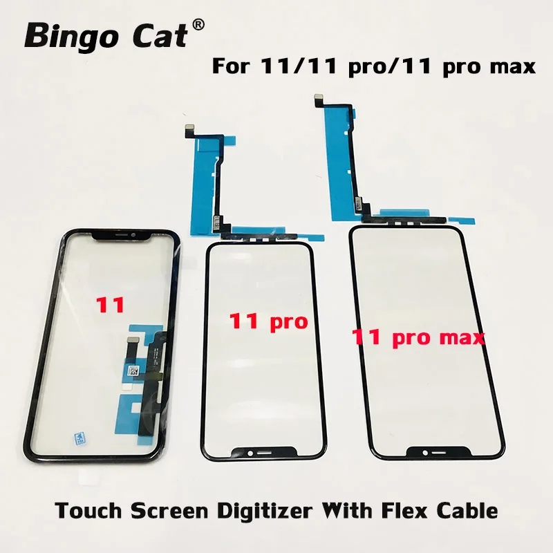 

5pc Wholesale LCD Display Touch Screen Front Outer Glass Panel with Flex Cable For iPhone 11 11 pro 11 pro max Replacement Parts