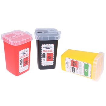 

Plastic Sharps Container Medical Needles Bin Biohazard Tattoo Piercing Needles Disposal Collect Box Tattoo Artist Waste Box
