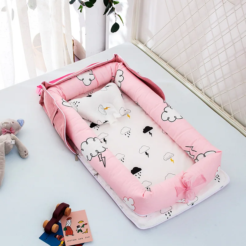 Dismountable Baby Nest bed Portable Foldable Crib Newborn Travel Bed Sleeper nest for Children Bumper 85x45cm | Мать и ребенок