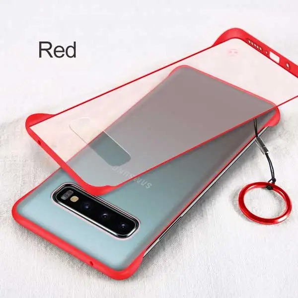 Red Безрамный чехол-бампер для samsung Galaxy Note 10, 9, 8, S10, 5G, S9, S8 Plus, чехол, прозрачная задняя крышка для телефона, чехол для samsung S10, чехол s - Цвет: Red