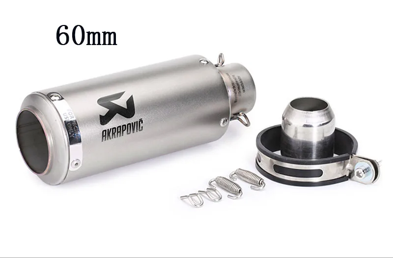 Титан Мотоцикл выхлопная труба AR Escape Moto Akrapovic Универсальный GP 51 мм 60 мм углеродное волокно для Z900 Suzuki GSR 600 R6 BWS 125 ER6N GY6 - Цвет: Титан