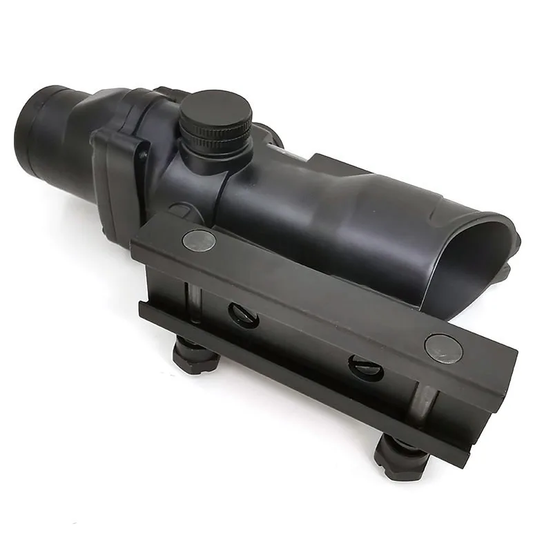Тактический охотничий Оптический Прицел ACOG 4X32 из настоящего волокна оптический прицел красный зеленый с подсветкой гравированная сетка подходит для 20 мм рельса