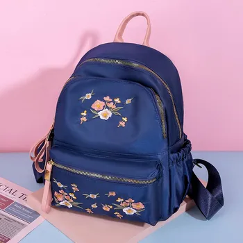 

2020 Floral Embrioidery Backpack Fashion Small Women Backpack Candy Color Student Travel Bags Teenager Female Mochila Bagpack