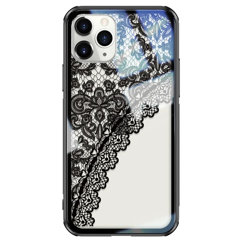 Для iphone 11 pro max 6,5 6,1 чехол из закаленного стекла защита телефона девушка кружева телефонные чехлы для iphone 11 pro стеклянная крышка