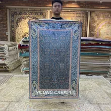 Yilong 2,5 'x4' ручной узлом шелковые персидские синие традиционные ковры(HF182B