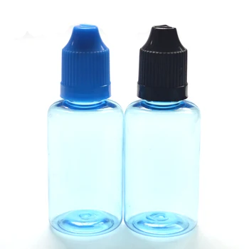

50pcs Empty 30ml Blue E Liquid Plastic Bottle PET Bottle With Childproof Cap Eye Dropper Bottle