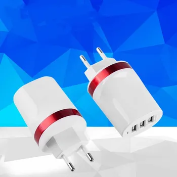 

3 Ports USB Charger Adapter EU Plug Desktop Charger Mobile Phone Travel Charger For Smartphone for iPhone Samsung Tablet