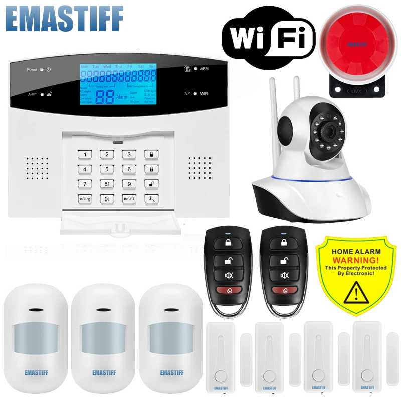 SNOWINSPRING APP Control Remoto Inteligente Wifi GSM Sistema Alarma 433MHz Sistema Inal/áMbrico de Seguridad para el Hogar 9 Idiomas