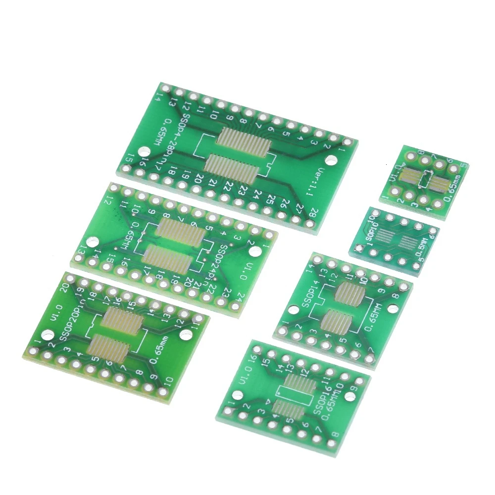 TZT 7 wert* Board Kit SMD Turn To DIP SOP MSOP SSOP TSSOP SOT23 8 10 14 16 20 24 28 SMT To DIP – Detail 7