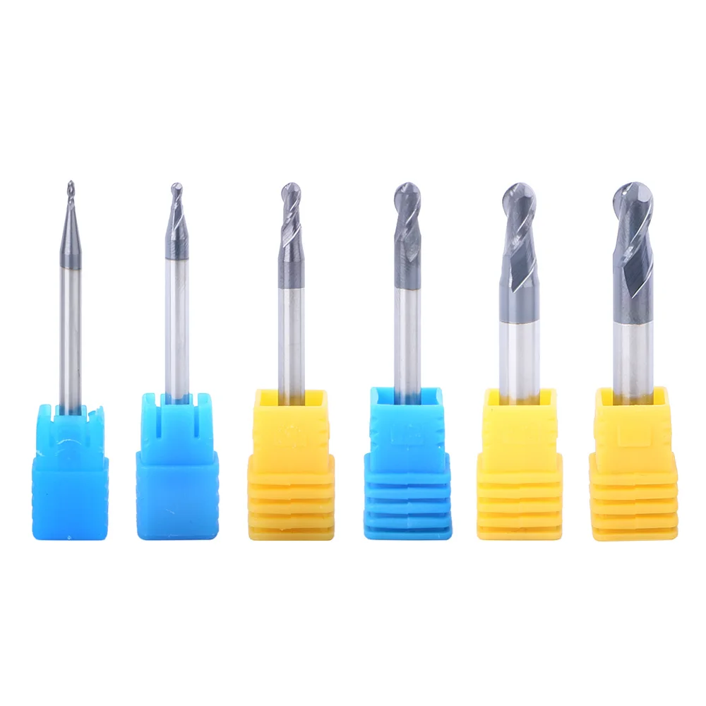 

CNC Lathe Tungsten steel Tool Milling Alloy Cutter Coating End Mill Drill Bit 50mm Length Ball Nose Endmills Tool for Wood Alum