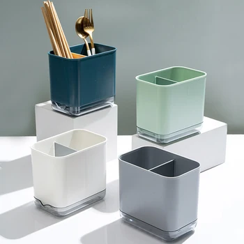 

Multifunction Desktop Drainable Double-layer Chopstick Rack Household Kitchen Tableware Storage Chopstick Holder Organizer Racks
