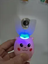 XaoMi-cepillo de dientes eléctrico inteligente de silicona para chicos, ultrasónico, automático, con patrón de dibujos animados, 360 grados