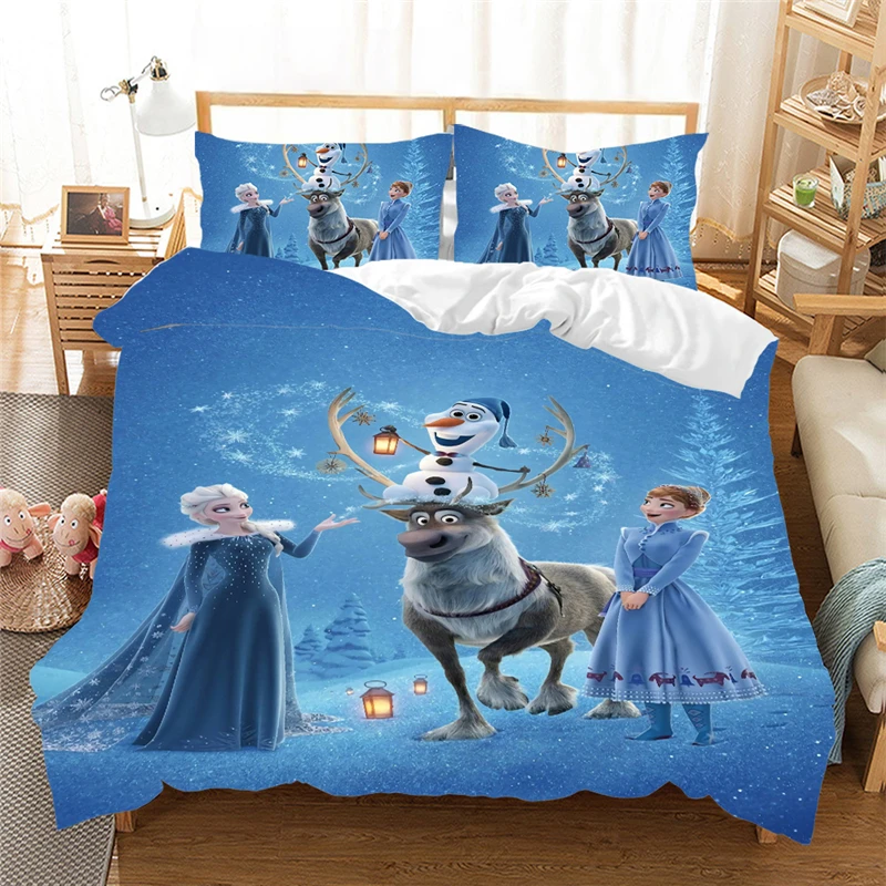 1 Комплект постельного белья с изображением Анны и Эльзы Frozen2, Комплект постельного белья для девочек, пододеяльник, наволочки, одеяло, Комплект постельного белья s - Цвет: 1