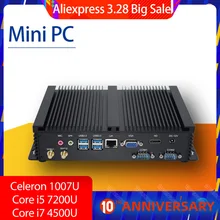 VENOEN-mini ordenador de sobremesa Industrial Core i5 7200U i3 7100U ddr4, windows 10 linux Core i7 4500U Celeron 1007U HD VGA