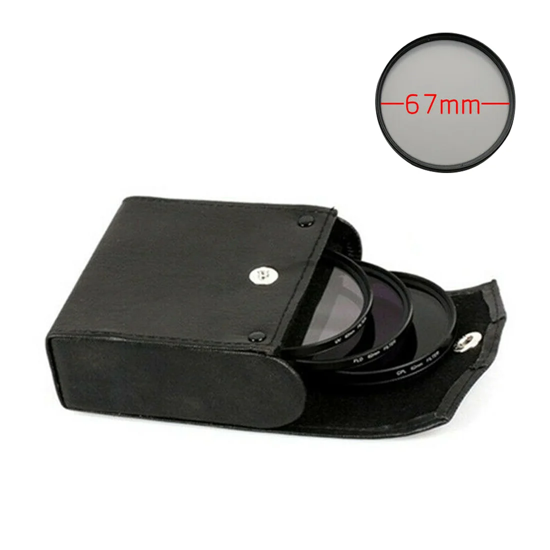 Portable Storage Bag Protection Filter Set Accessories Travel SLR Camera Photography Photo 3 In 1 Lens Outdoor UV CPL FLD - Цвет: 67mm