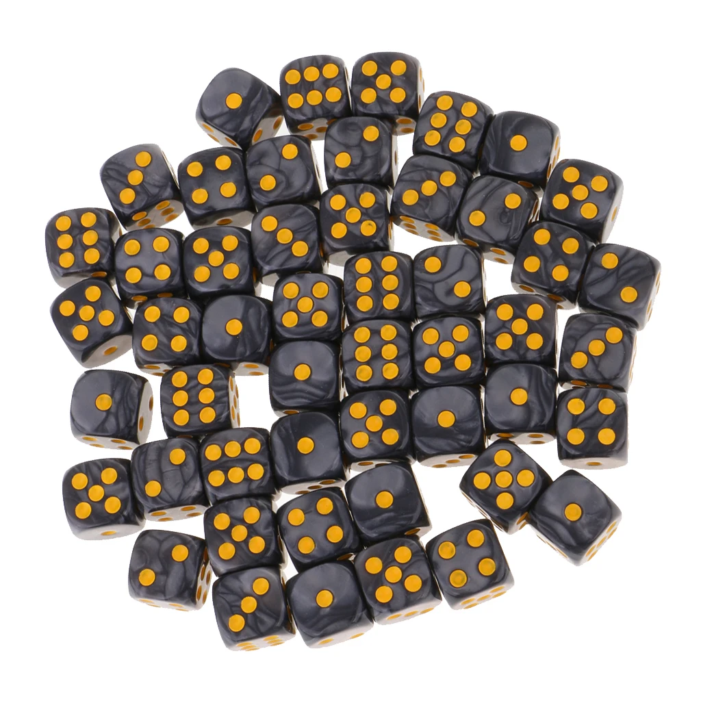 50Pc/Pack Dotted Dice Table Game Die 16mm Dotted for Party Role Playing Game  Parties Board Game Dices Polyhedral Dice 