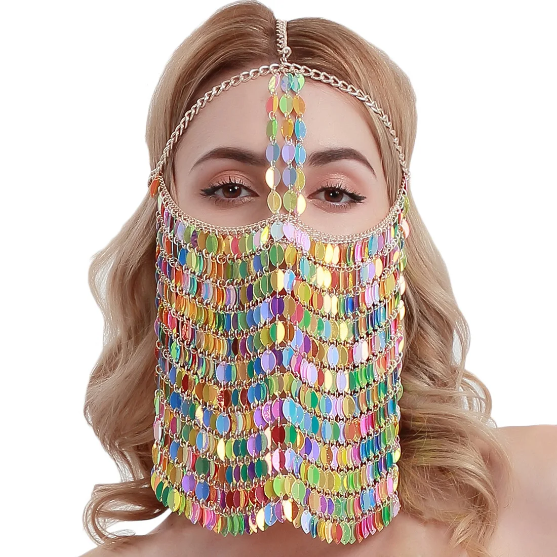 

Europe And America Makeup Simple Dance Mask Party Alloy Accessory Stage Costume Performance Wear Metal Mask