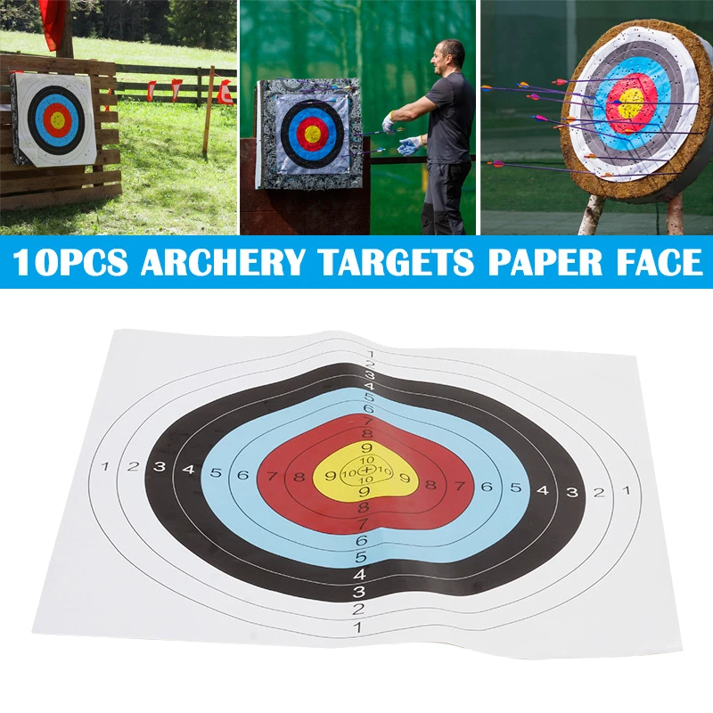 Accessories 10 Pcs Archery Target Paper Face For Arrow Bow Shooting Hunting Practice 40x40cm Other Archery Accessories