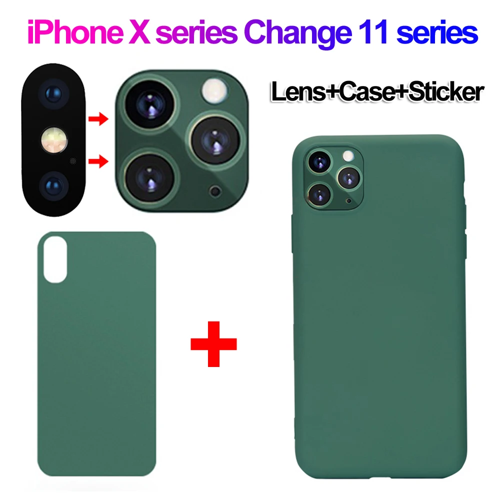 Поддельные объектив камеры протектор задняя пленка стикер чехол для телефона для iPhone X XR Xs Макс секунды изменить iPhone 11 Pro Max