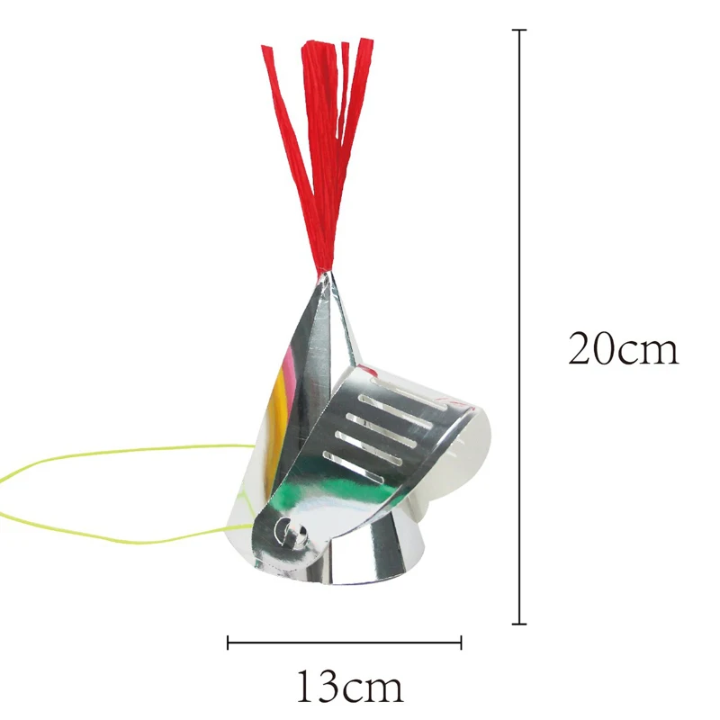 4 шт./компл. В рыцарском стиле на день рождения шляпы бумажная карточка серебряного цвета яркая пленка Красного креп-бумаги вечеринок Ручной люминесцентная веревка украшения для детей