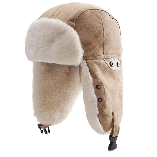 896E Topi Ski Musim Dingin Bomber Katun 