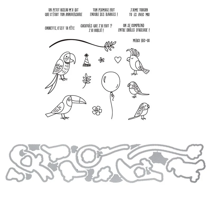 Parrots pet Transparent Clear Stamps/coordinating die for DIY Scrapbooking/Card Making/Kids Christmas Fun Decoration Supplies | Дом и сад