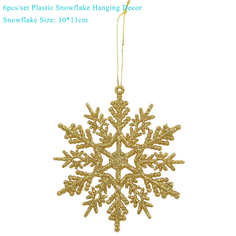 6pcs snowflakes Рождественские снежинки украшения для дома Замороженные вечерние бумага для снежинок гирлянда Рождественские настенные украшения зимние Вечерние - Цвет: 6pcs snowflakes