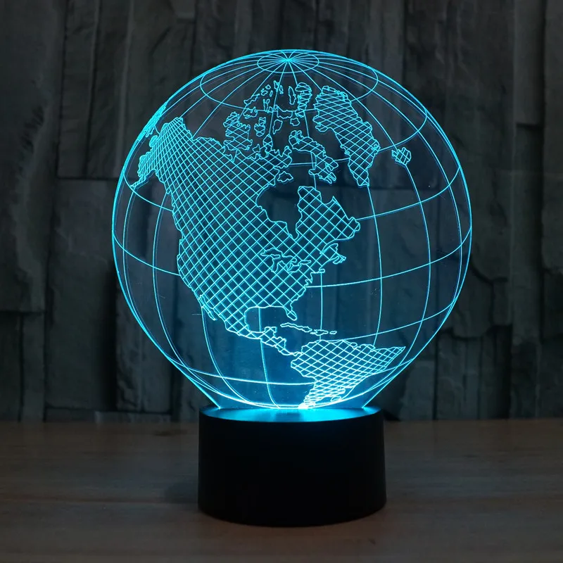 

2019 Foreign Trade American Europe Earth Instrument 3D Lamp Colorful Visual Touch Charging LED Colorful Small Night Lamp Gradien