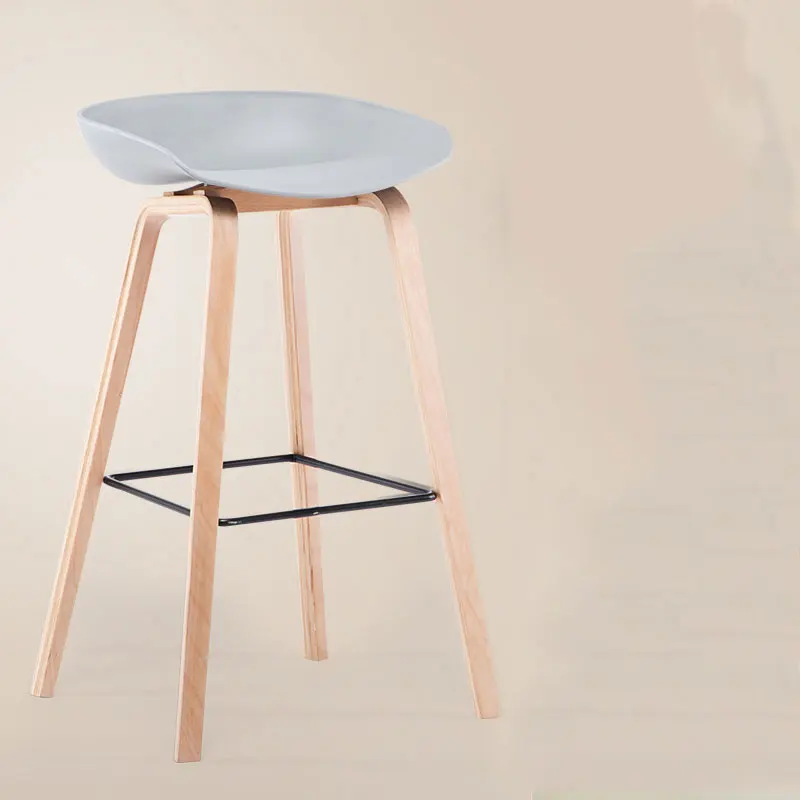 Gray Log Frame Барный стул высокий стул Elm ремесло высокопрочный подшипник современная простота легко установить несколько вариантов - Цвет: Gray Log Frame
