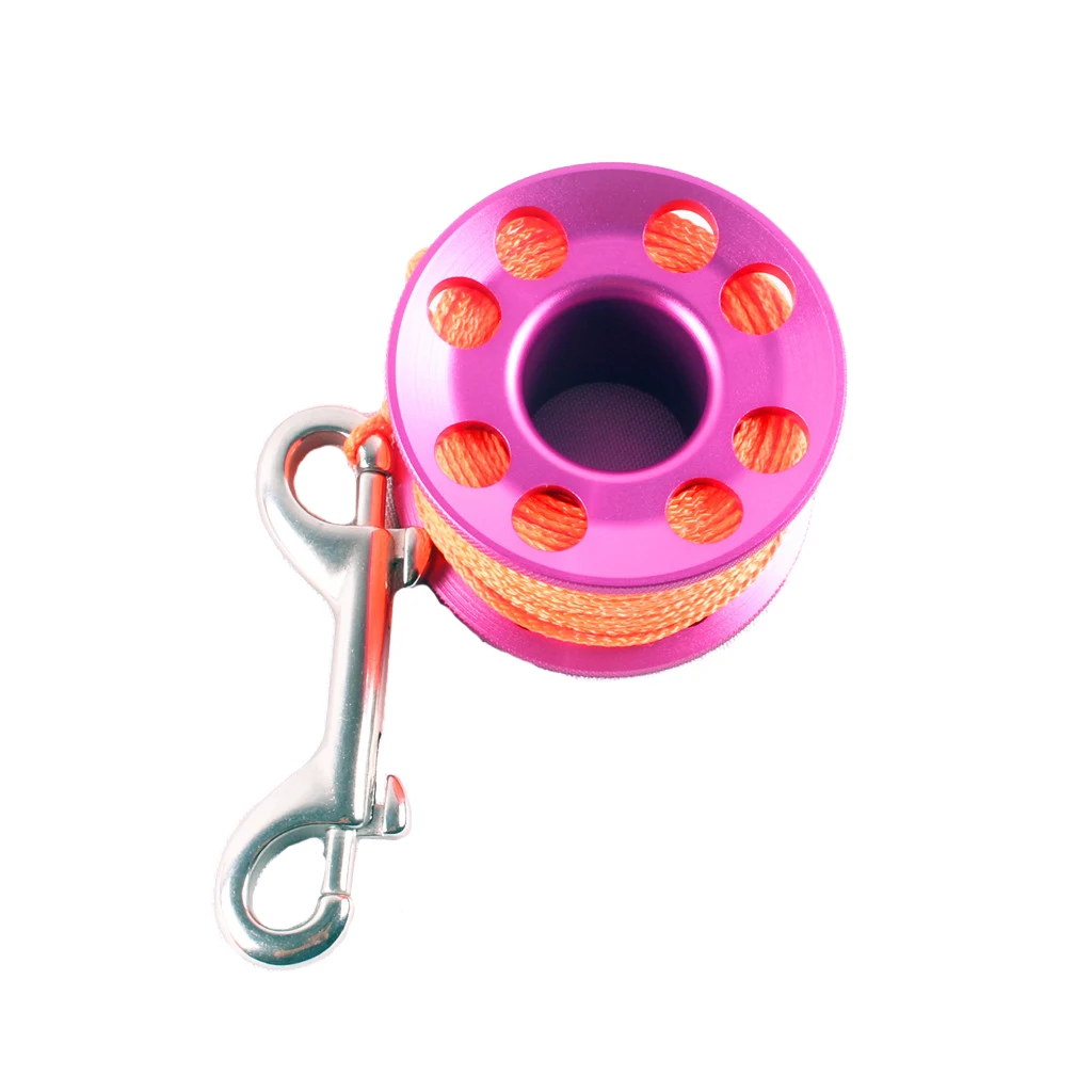 Портативная катушка для подводного плавания с двойным крюком-30 м - Color: Pink