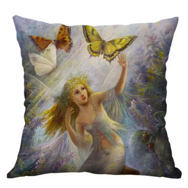 Beauty angel For Cover 18'' Home Retro case Printing Decor Sofa Cushion pillow - Color: 07