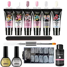 Полигелевый маникюрный набор для наращивания, полигелевый Набор для наращивания ногтей, УФ светодиодный акриловый гель для наращивания ногтей, лампа для ногтей, Кристальное желе