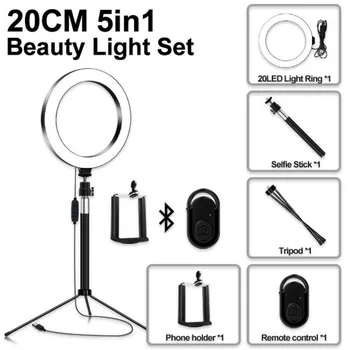 

Photography Lighting LED Selfie Ring Light For Live Studio Dimmable Make Up Photography Ringlight Tripods Ring Lamp with Stand