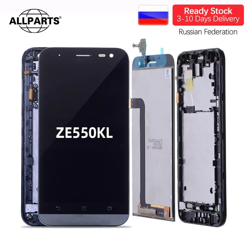 Дисплей для ASUS Zenfone 2 Laser ZE550KL LCD в сборе с тачскрином на рамке Оригинал черный|touch