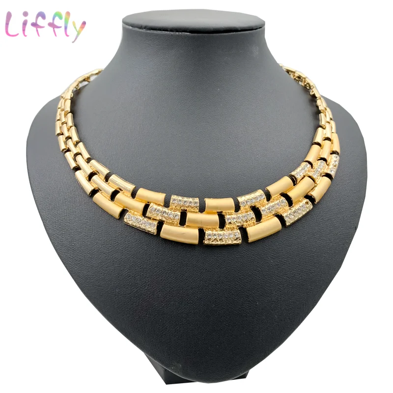 Liffly новый прямоугольный многослойный сплав ожерелье украшено кристаллами