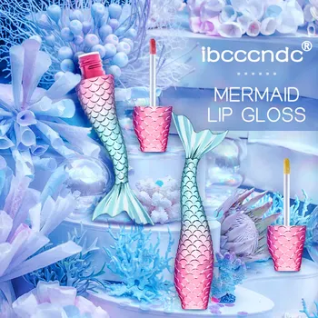

Newly 1 Pcs Lip Tint Waterproof Mermaid Lipgloss Liquid Lipstick Nude Glitter Shining Lipstick CLA88