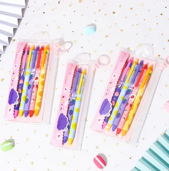 

36 pcs/lot Kawaii Fruit Press Gel Pen Cute 0.5mm black Ink Signature Pens Promotional Gift Office School Supplies