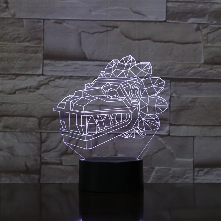 3D лампа для спальни, межпланетный динозавр, тираннозавр, Рекс, меняющий цвет, Рождество, потрясающее украшение, светодиодный ночник, светильник