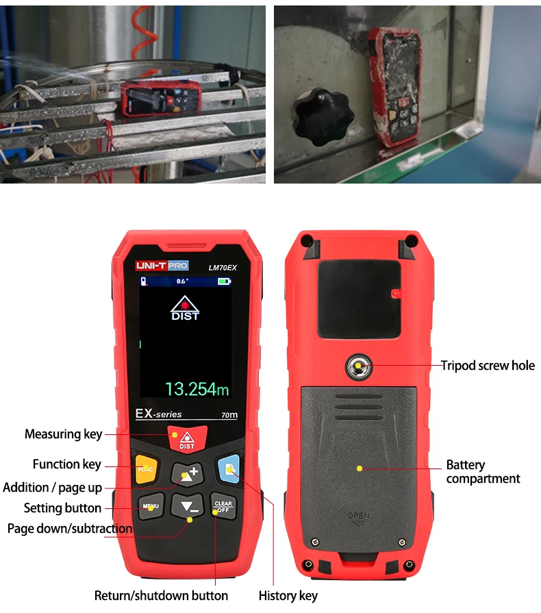 UNI-T 50 м 70 м 100 м ручной лазерный дальномер цветной экран LM-EX дальномер лазерный дальномер измеритель уровня Trena Digital