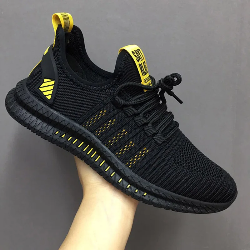 Zapatillas de deporte vulcanizadas ligeras para hombre, zapatos informales de malla transpirable con cordones, cómodos para caminar, para verano