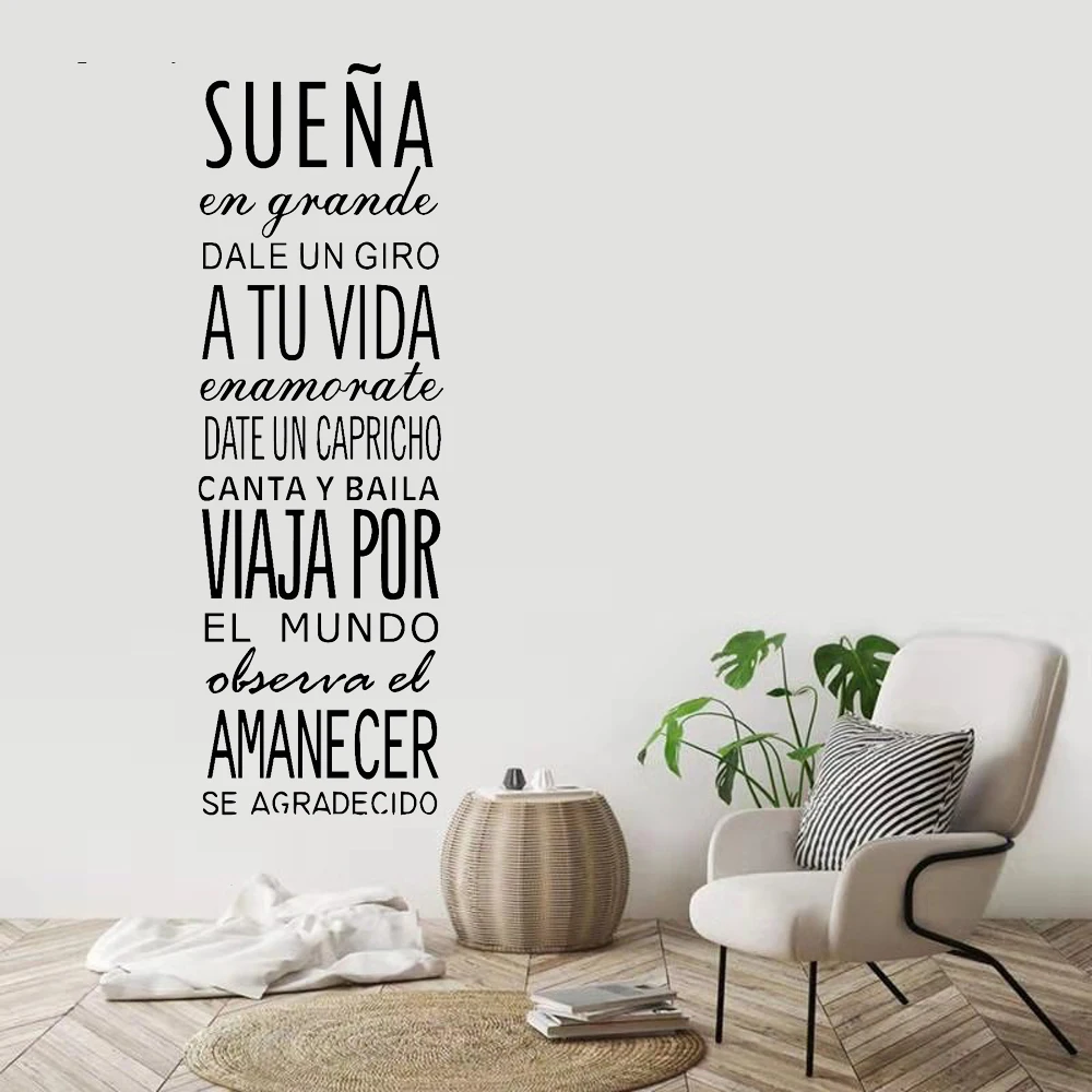 Spanish Inspirational Positive Quotes Vinyl Wall Sticker Amanecer Se  Agradecido Art Home Living Room Decoration - Wall Stickers - AliExpress