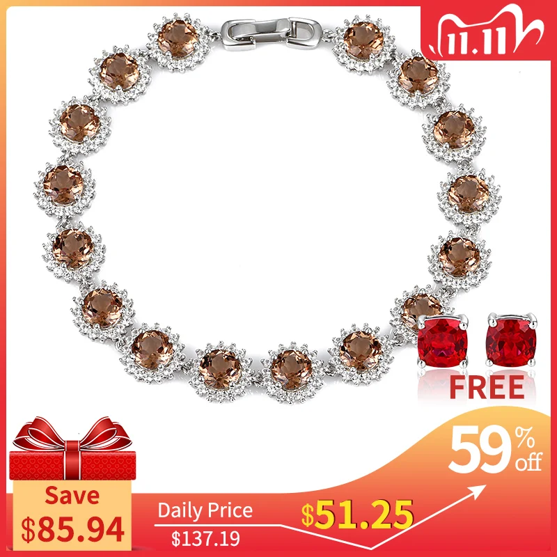 

Diaspore Sterling Silver Bracelets for Women 16 Carats Created Sultanite S925 Bracelets for Wedding Engagement