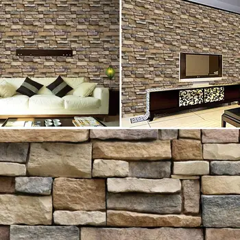 

Vintage 3D Brick Stone Rustic Effect Wall Stickers Self Adhesive Wallpaper Home Decor Brick Art Wall Sticker for Bedroom