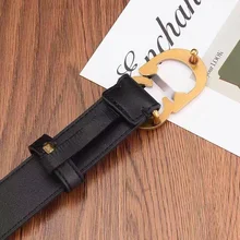 Ladies Luxury Designer Women's Brand For Jeans And Dressed In C G Buckles Genuine Leather Belt