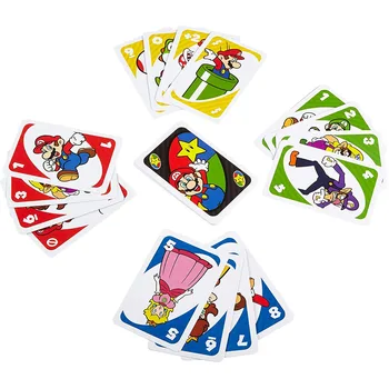 Mattel UNO Super Mario Card Games Family Funny Entertainment Board Game Poker Kids Toys Playing Cards 5