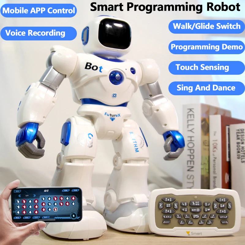 APP Control 2.4GHz Dual Mode Programming Demo RC Robot Walk/Glide Switch Touch Sensing Voice Record Singing Dance Puzzle RC Toys, robot dance toys,robot toy,remote control dog toy,remote control robot toy