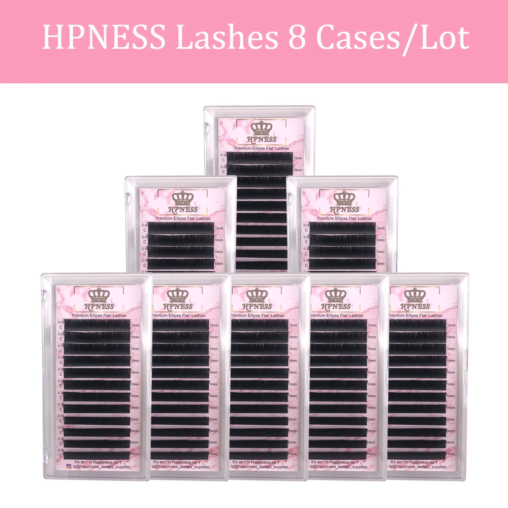 

Ellipse Flat Split Tips Eyelashes Extensions 8 Trays/lot Split Tips Ellipse Shaped Natural Light Soft Silk Flat Eyelashes