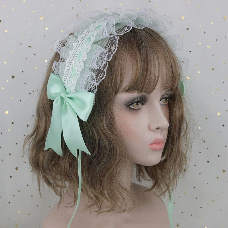 Japanese Lace Bow Ribbon Lolita Headdress Anime Hair Accessories anime hair accessories